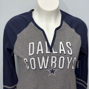 NFL Dallas Cowboys Long Sleeve Tee - Navy and Gray BNWT